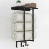 Bathroom Towel Rack, Wall-mounted Towel Hanger, Towel Bar with Hook, Bathroom Towel Rack
