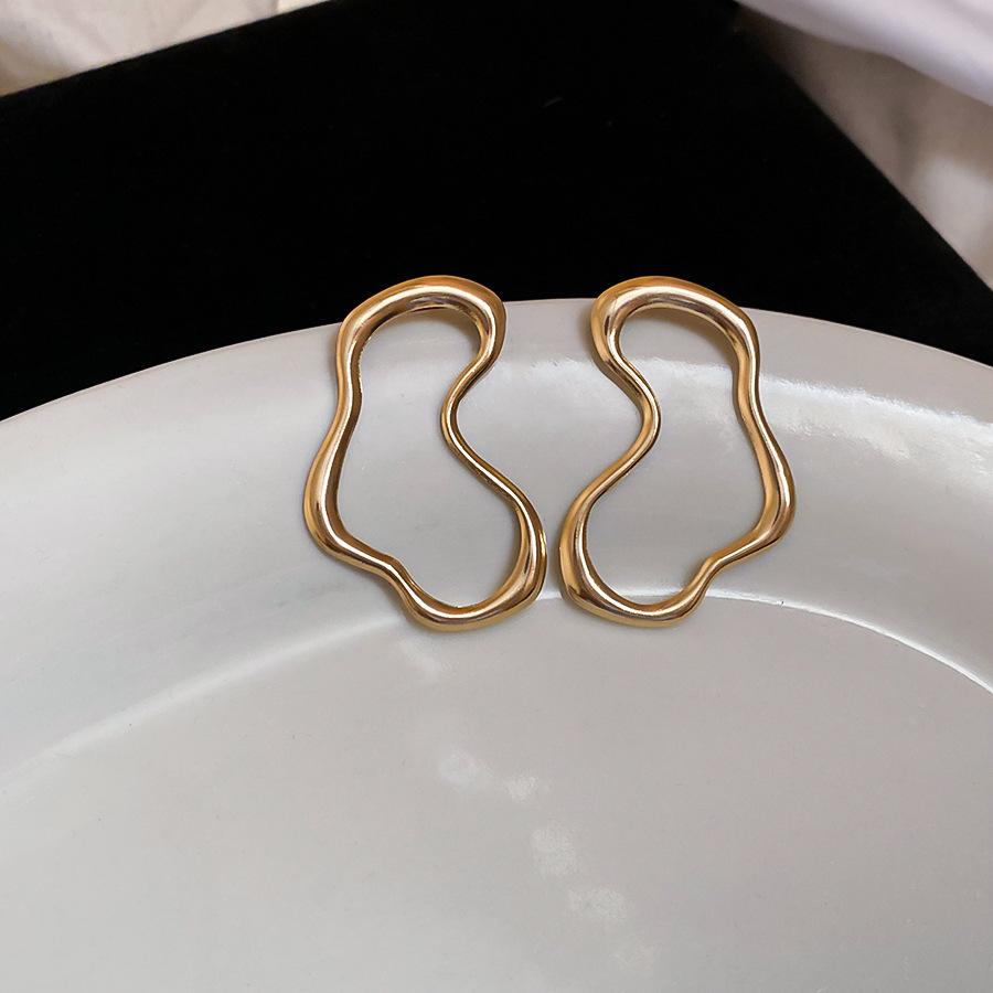 Crushed Silver Zircon Gold Circle Earrings Earrings European and American Earrings Design Sense Niche
