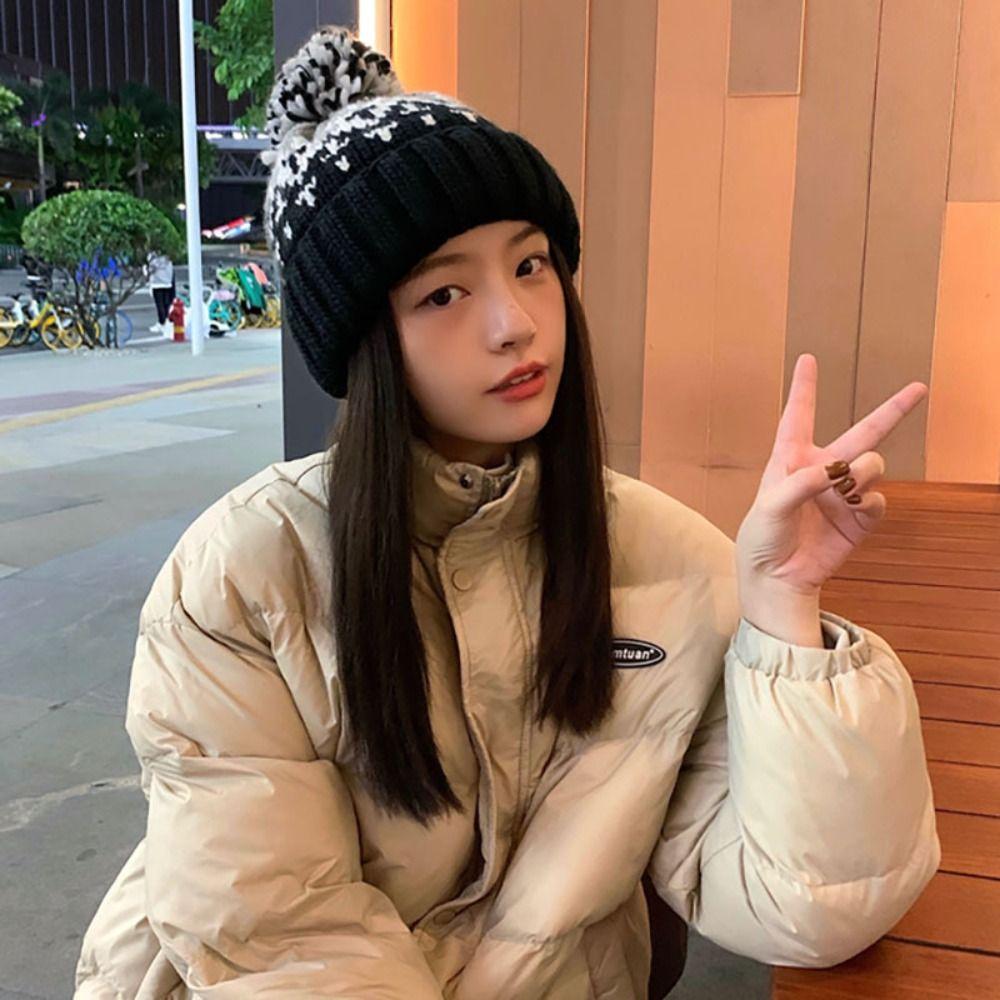 Windproof Women Beanie Hats Korean Cashmere Bonnets Casual Winter Knitted Hats  Girls