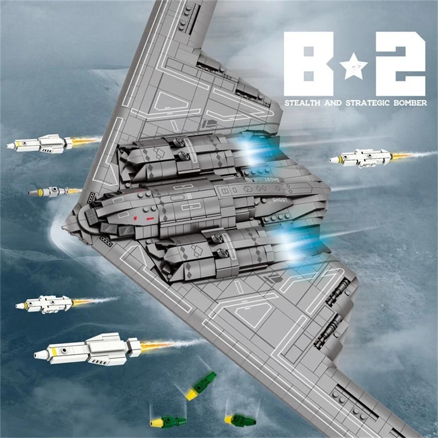 2063pcs B2 Stealth Bomber Professional Technical Building Blocks MOC Kit Military Airplane Desk Decor Back to School