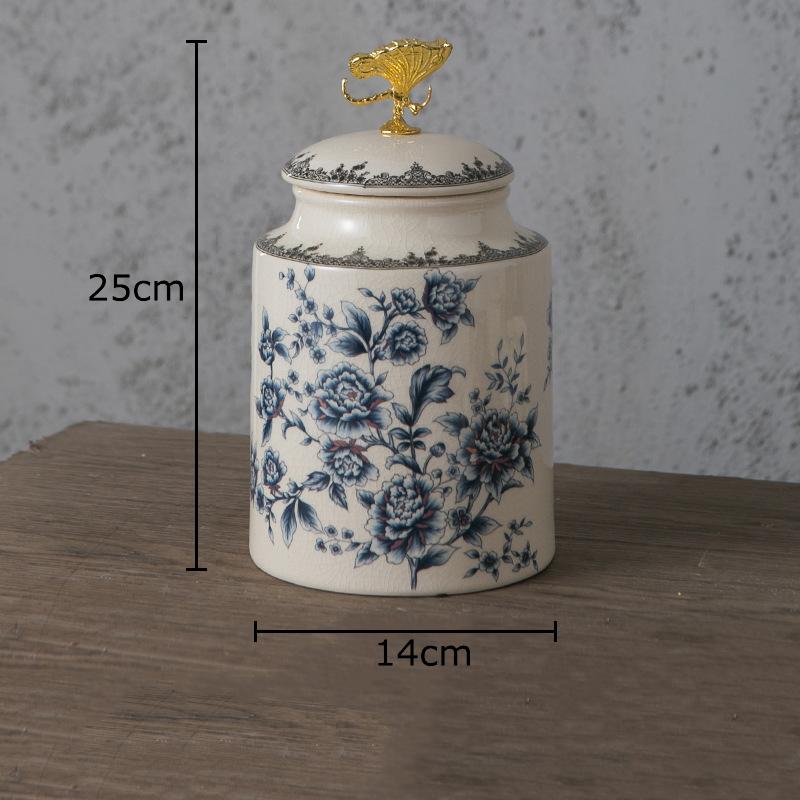 Flower and Bird Patterns Dragonfly Lid Storage Jars Dressing Table Ring Jewelry Box Round Cosmetic Jar Candy Pots Aroma Can
