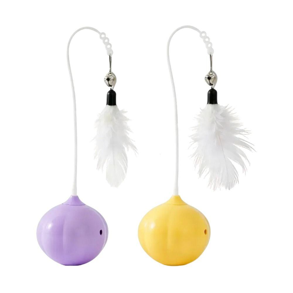 Creative Cat Tumbler Toy Onion Design 360-degree Rotation Automatic Teasing Cat Toys Detachable with Feather Bell