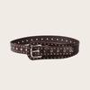 Retro Y2k Belt for Women Black Brown Studded Rivet Design with Vintage Style