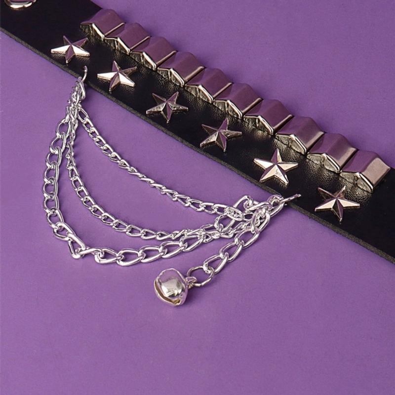 European and American Punk Lovers Rivet Bracelet Star-shaped Leather Bracelet Non-mainstream Rock Bracelet Jewelry