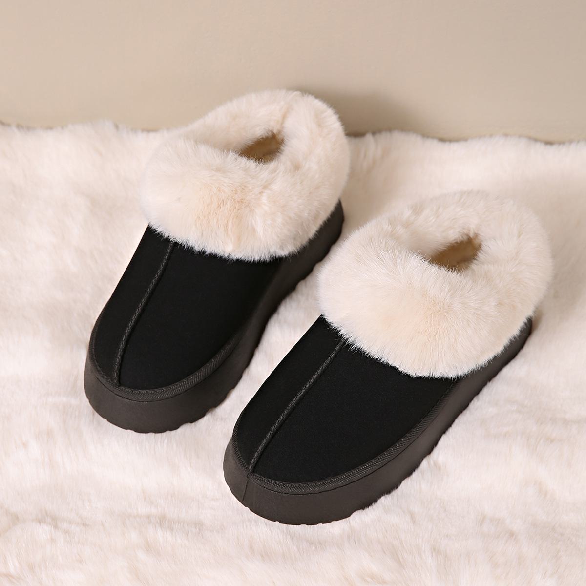 

Winter New Cotton Short Tube Women s Snow Boots: Fashionable, Simple, Thickened, Flat, Wholesale. 36 чёрный