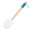 Back Lotion Applicator Curved Wooden   Handle Sunscreen Applicator with 3 Replaceable Heads