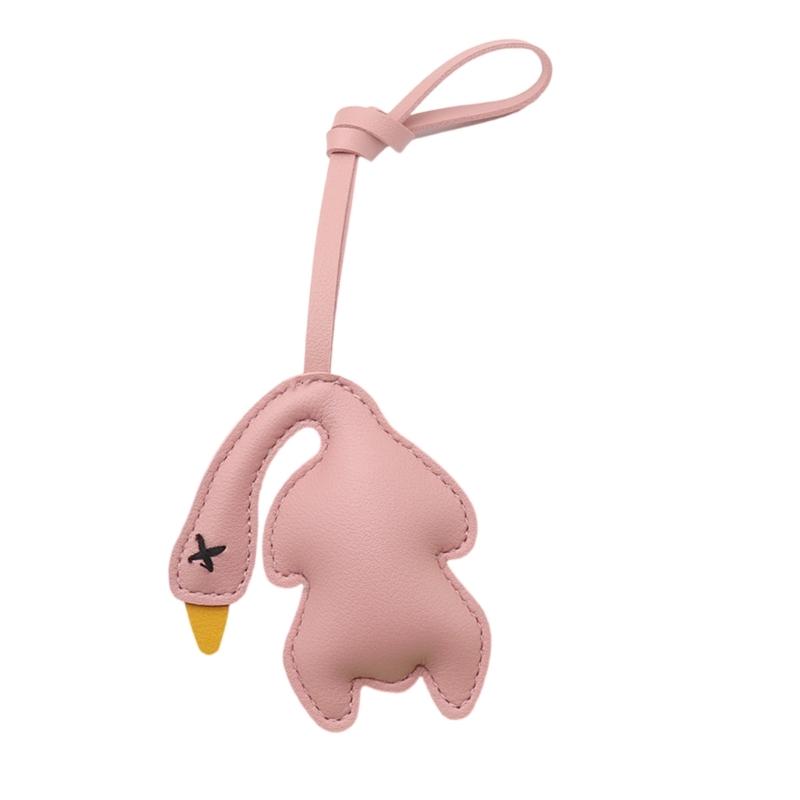 

Creative Roast Duck Inspired Key Fob PU Leather Keychain Multipurpose Decorative Charm for Purse Backpack or Vehicle рожевий