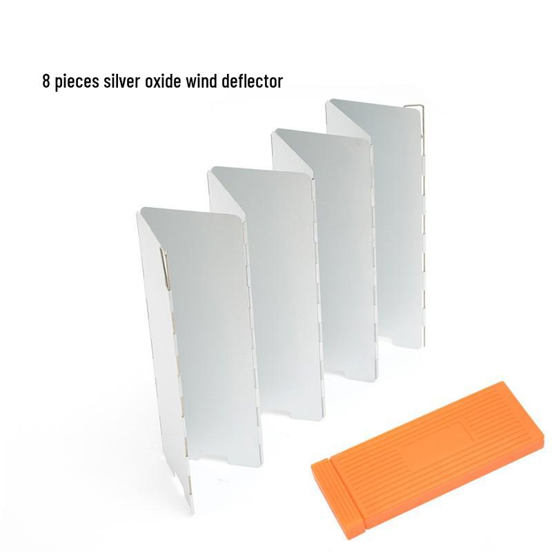8-Piece Portable Oxidized Aluminum Alloy Stove Windshield Set with Storage Box