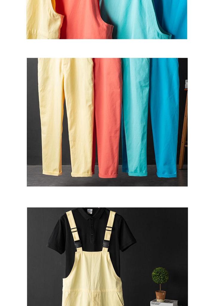 Unisex Candy Kleur Casual Overall: Leeftijd-verminderende, loszittende jumpsuit met lange, bandjesbroek voor Lente & Herfst.