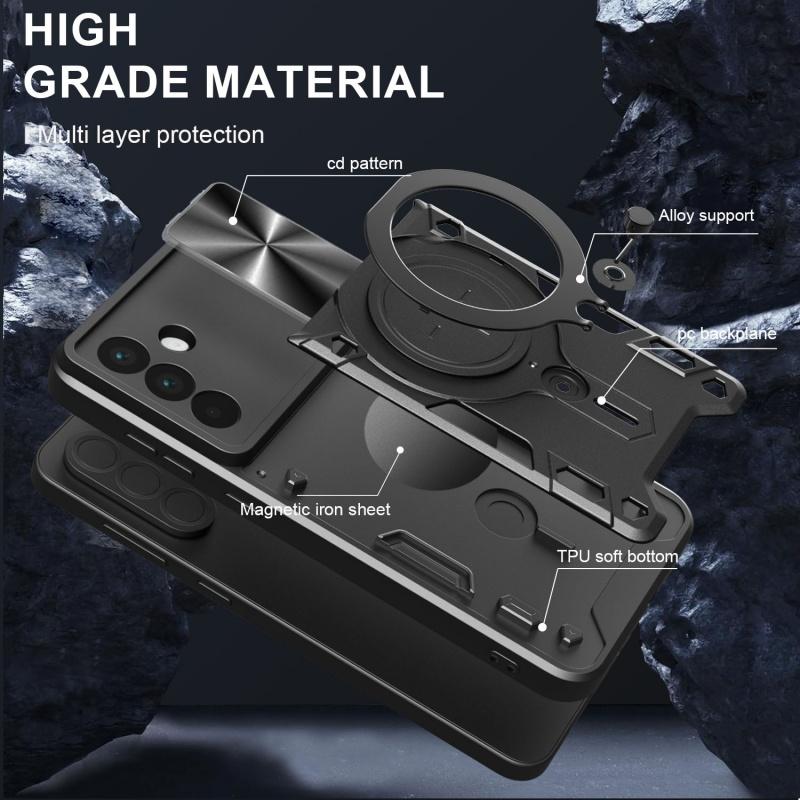 For Samsung Galaxy A73 A72 A55 A54 A53 A51 A35 A34 A33 A32 A25 Magnetic Finger Ring Holder Military Protective Casea