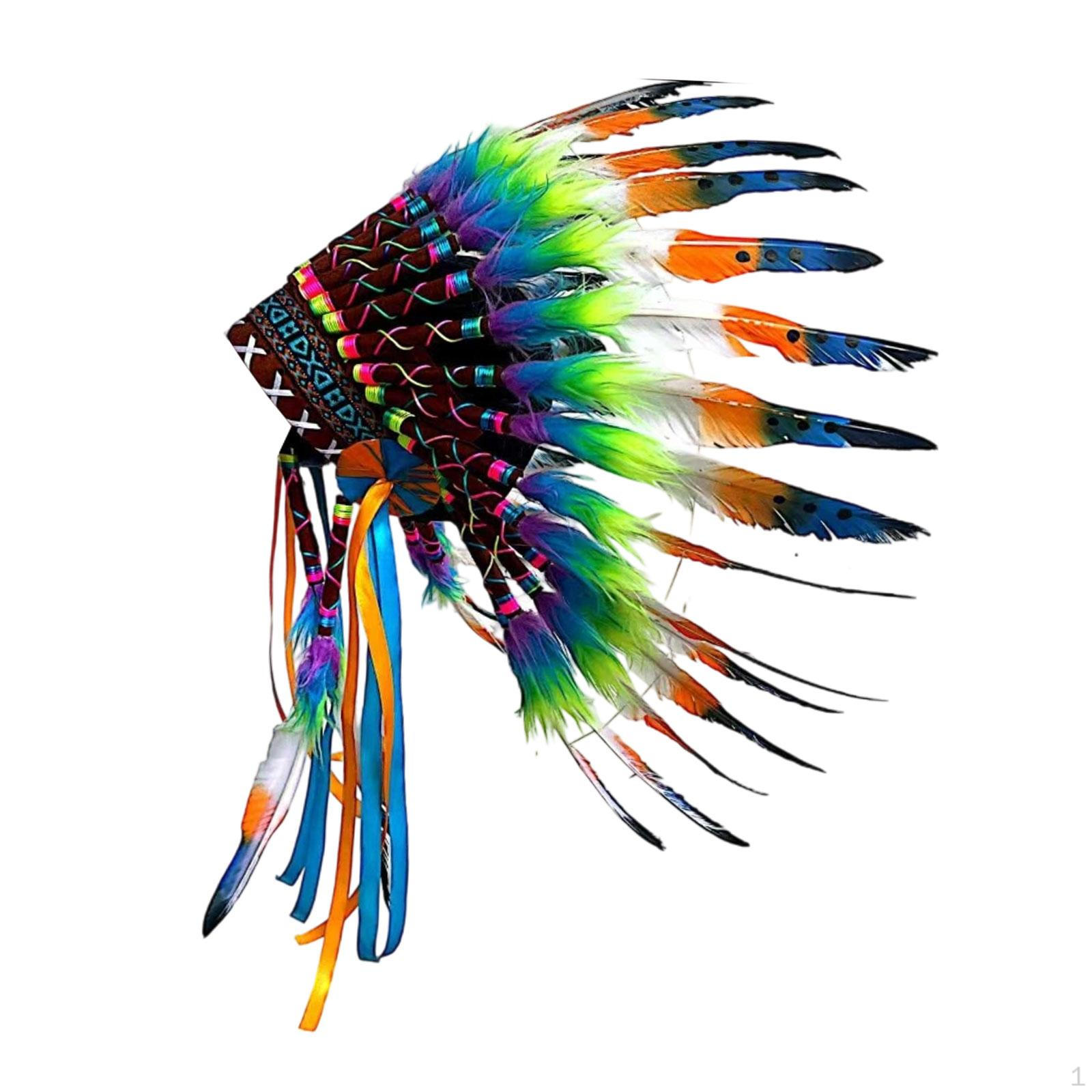 

Indian Headdress Artificial Feather for Role Colorful