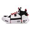 Li Ning Paris Fashion Week Wudao Ace Fabric Synthetic Leather Nubuck Mid-Top Retro Basketball Shoes Women sneaker Black White Red AGBN062-12