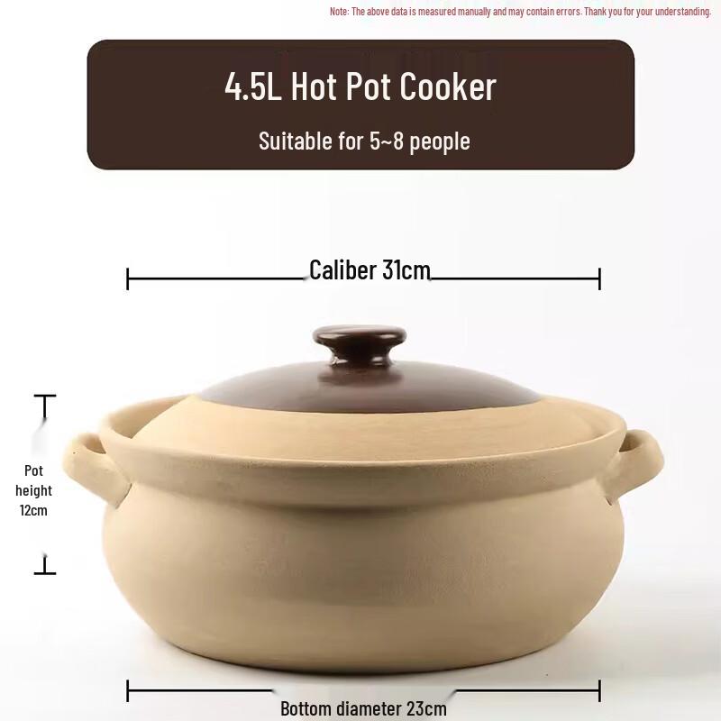 LISM Clay Casserole Stew Pot 4.5L