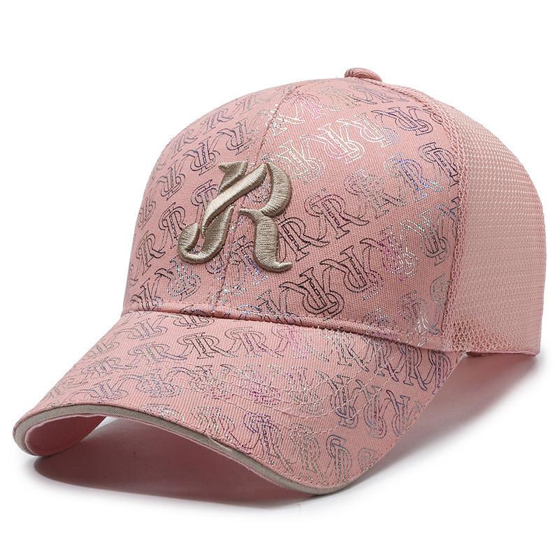 R Letter Embroidered Baseball Hat Stylish Sun Protection Peaked Cap Gift Fashion