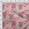 oneOone Cotton Flex Dark Rose Brown Fabric Florals Fabric For Sewing Printed Craft Fabric By The Yard 40 Inch