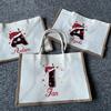Personalised Christmas Initial Tote Bag Santa Sack Present Holiday Gift Bag Women New Year Birthday Christmas Eve Party Decor