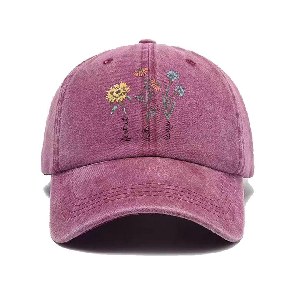 Cappellino da Baseball Ricamato Floreale Retro Cotone Lavato Regolabile Cappellino per Coppia Cappellini da Baseball per Uomo Donna