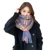 Premium Winter Korean Plaid Scarf: Warm, Thick, Red, Tassel Shawl for Women