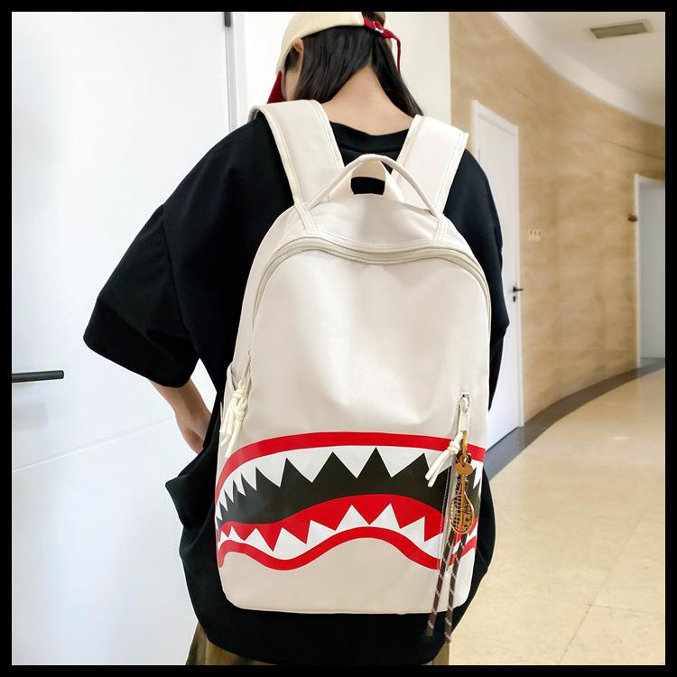Schoolbag Men's Backpack Travel Bag Fashion Backpack Student School Bag Large Capacity Street Trend Shark Bag