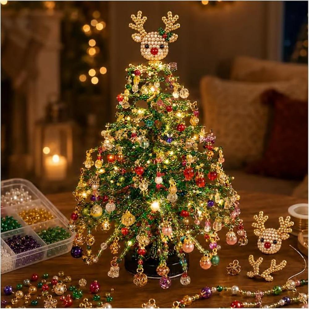 Multi-Color Beads Beaded Christmas Tree Kit Mini Christmas Tree Ornament Halloween Ornament