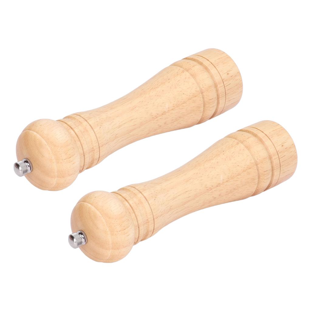 2pcs Wood Salt and Pepper Grinder   Coarseness Wooden Pepper Shaker for Kitchen Seasoning