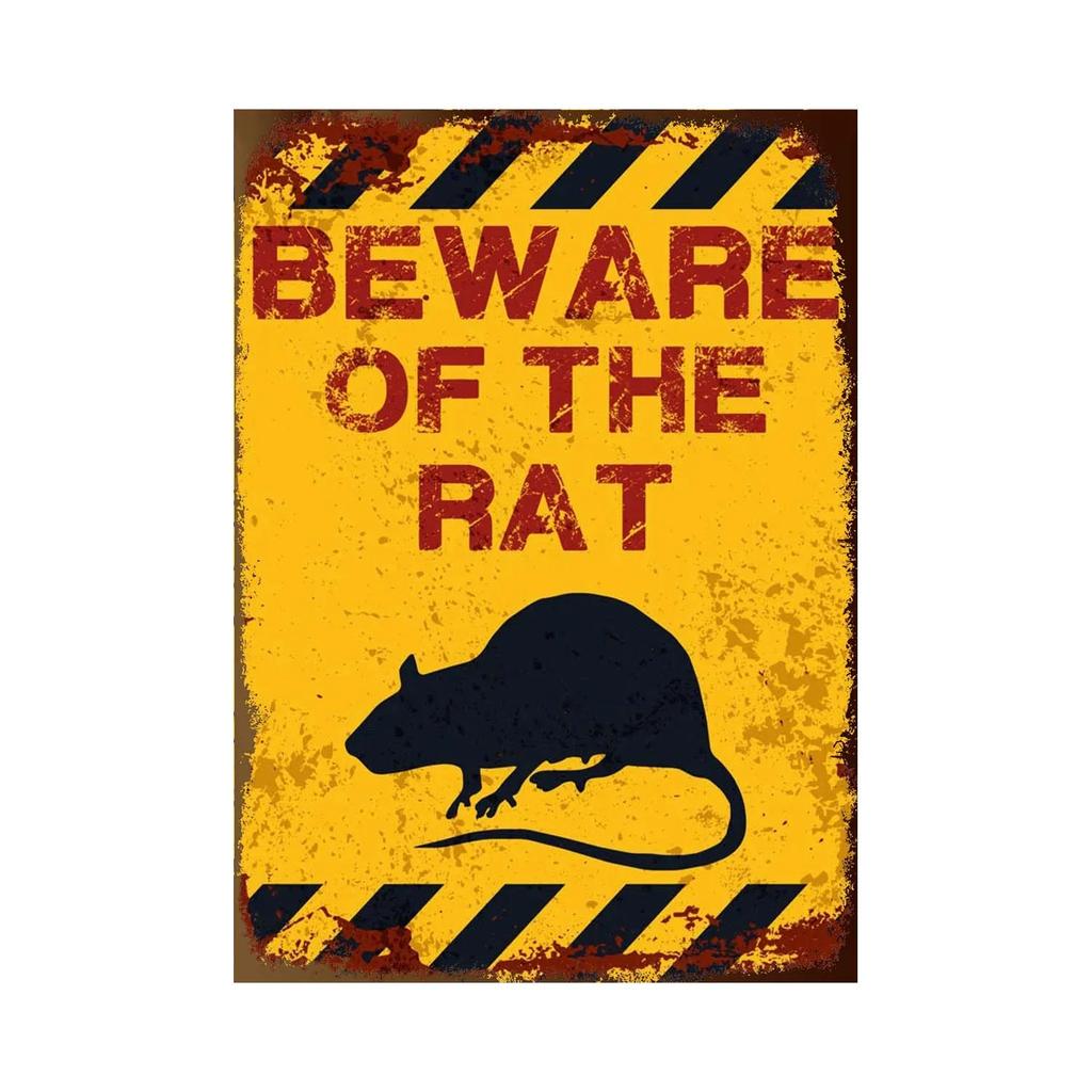 BEWARE OF Rabbit Retro Plaque Metal Tin Signs Garden Decoration Mouse Monkey Wall Stickers Kraken Plate Animal Warning Sign