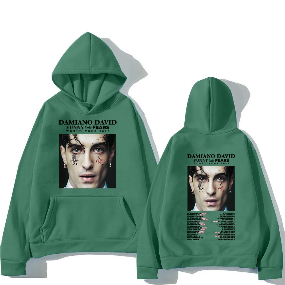 Damiano David World Tour 2025 Hoodie Funny Little Fears Men/women Hoodies Harajuku Aesthetic Winter Clothes Pullover Sweatshirt