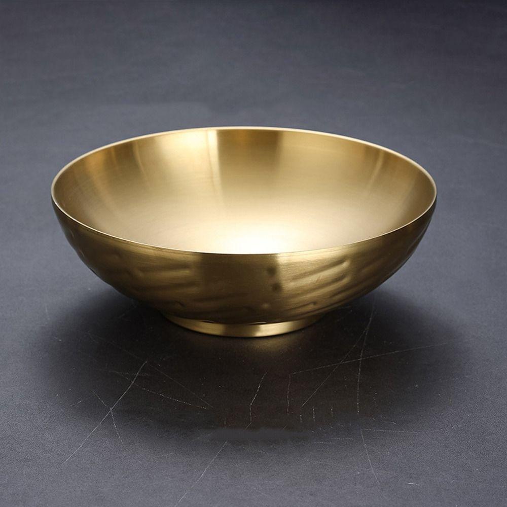 Thickened Korean Ramen Bowl High Footed Soup Bowl Tableware Stainless Steel Bowl For Home Kitchen