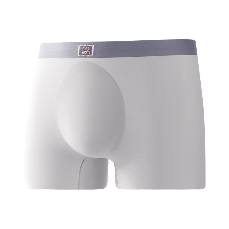 

Маска для лица Бесшовные шелковистые трусы Контрастный цвет Пояс Угол брюк Мужское короткое нижнее белье XL светло-серый