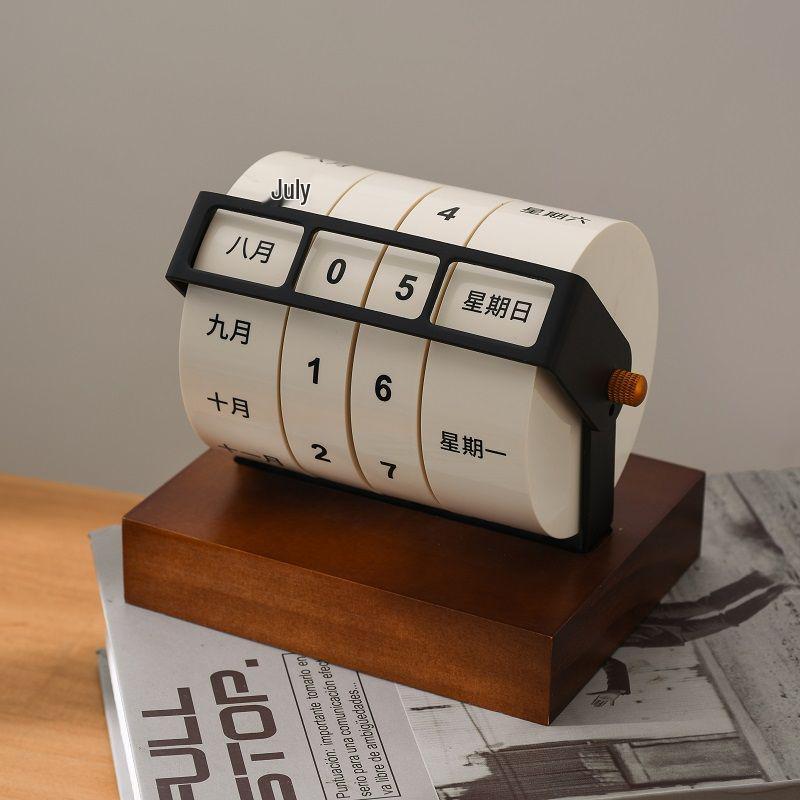 Vintage otočný věčný kalendář Stolní ozdoba