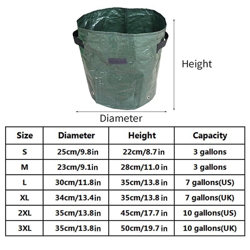 Potato Grow Bag PE Vegetable Grow Bags with Handle Thickened Growing Bag Vegetable Onion Plant Bag Outdoor Garden Pots