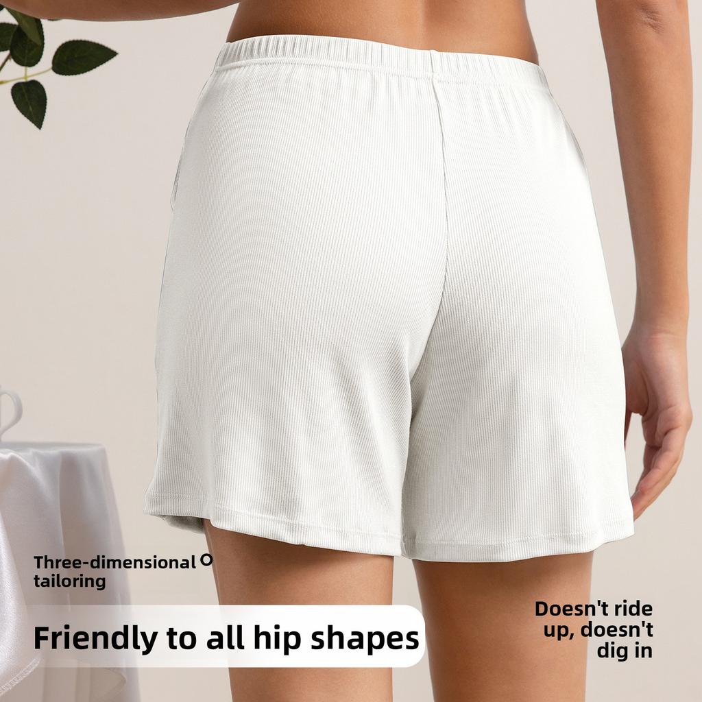 Plush Size Women Spring Summer New Home Casual All Tie in Pocket Safety Shorts