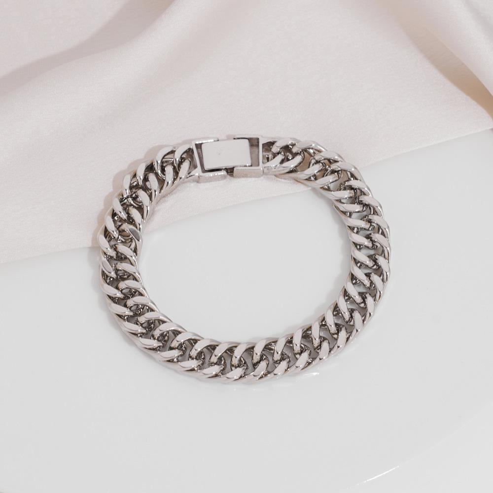 

Классический мужской кубинский браслет с золотым покрытием 12 мм: Ювелирные изделия в европейском и американском стиле серебряный