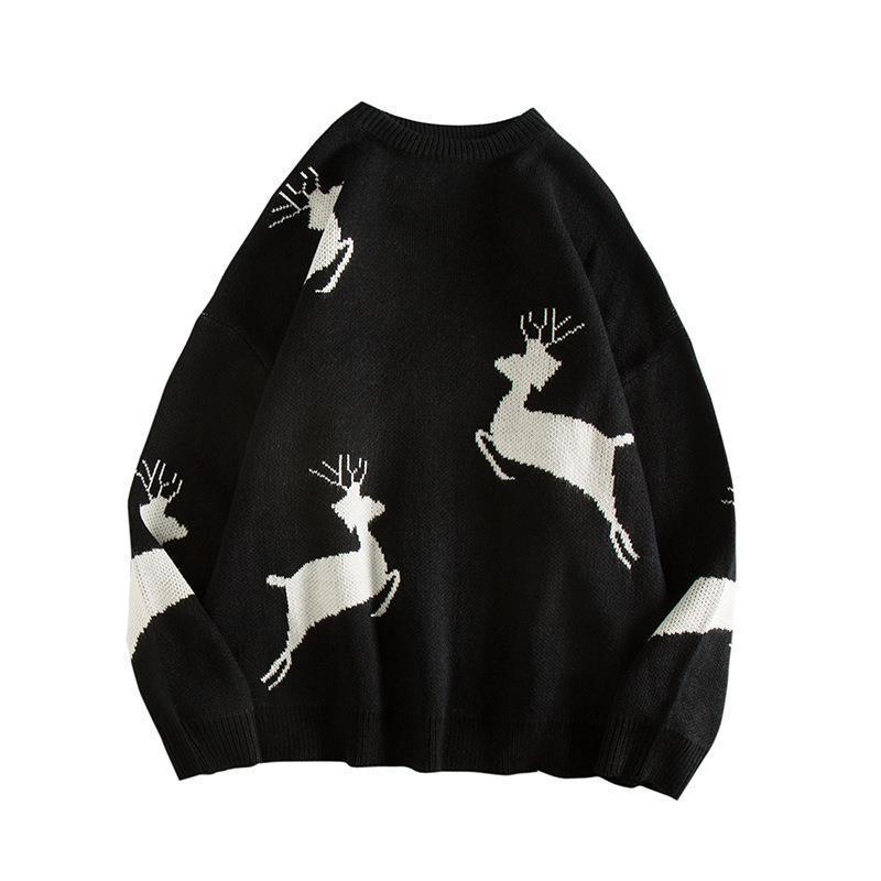 Hong Kong Style Couple Autumn Sweaters - Trendy Korean Loose Fit Lazy Pullover Knit for Men