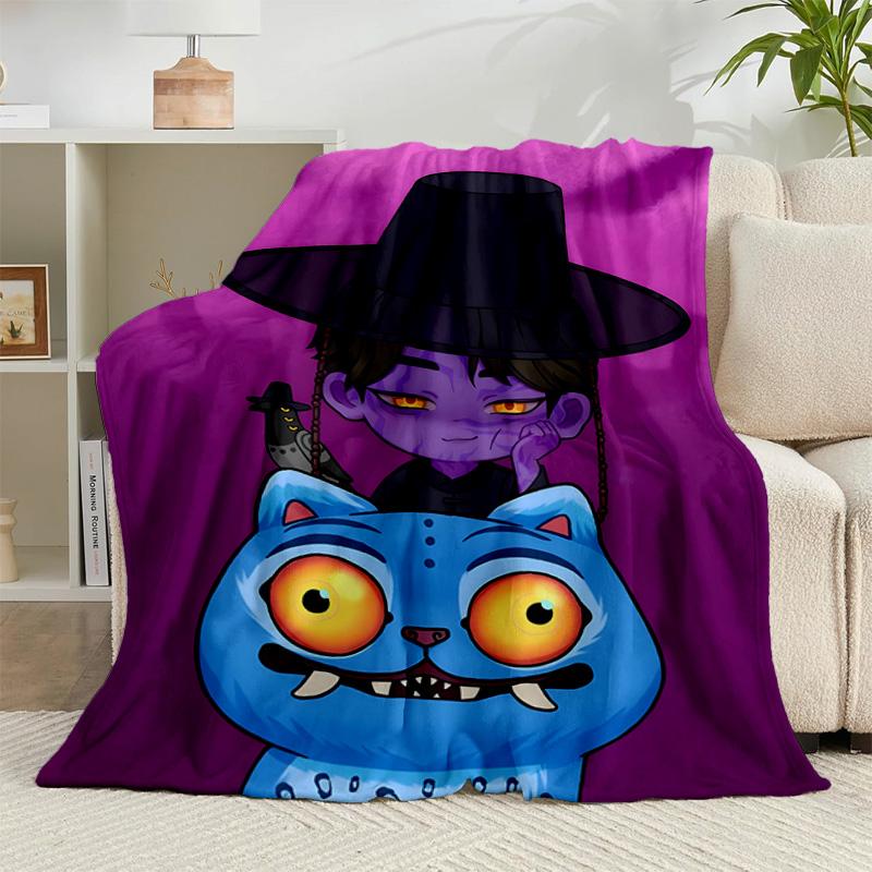1PC Colorful Kpop cartoon Flannel Blanket Gift, Suitable for Both Men And Women, Soft Ideal for Beds And Sofa, Birthday Or Christmas Gift