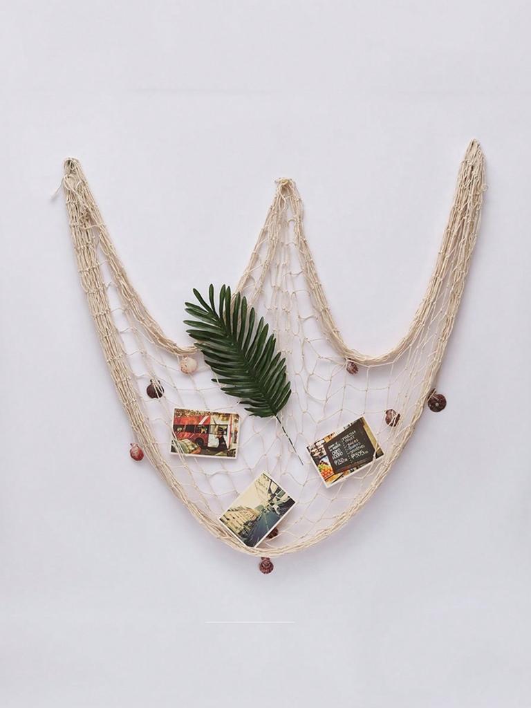 1pc  Creamy White Fishing Net Beach Theme Decor for Party Home Living Room Bedroom Mediterranean Style Decor Wall Decoration