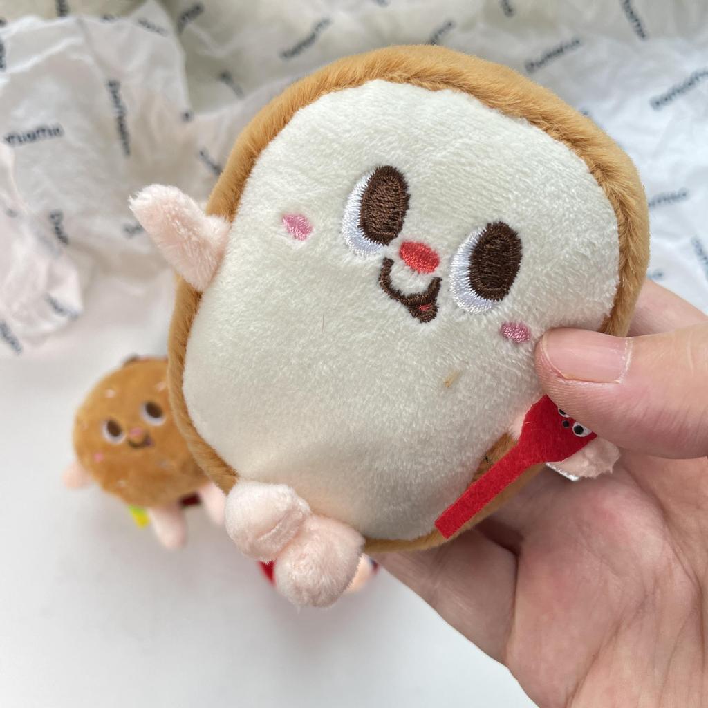 Roztomilý Kreslený Hamburger a Hranolky Plyšový Batoh Přívěsek na Klíče Panenka