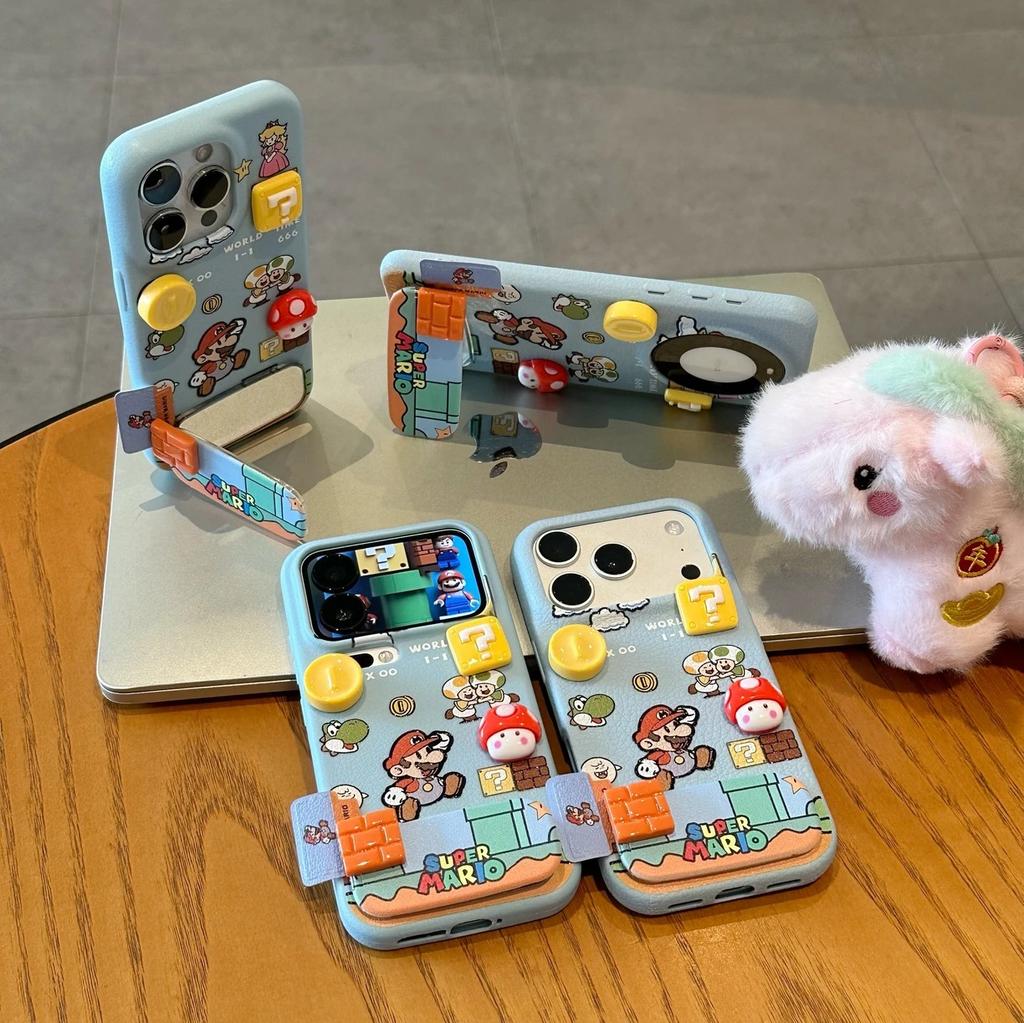 The Mario stand model is suitable for Apple 17 phone case 16promax drop-resistant all-inclusive protective case