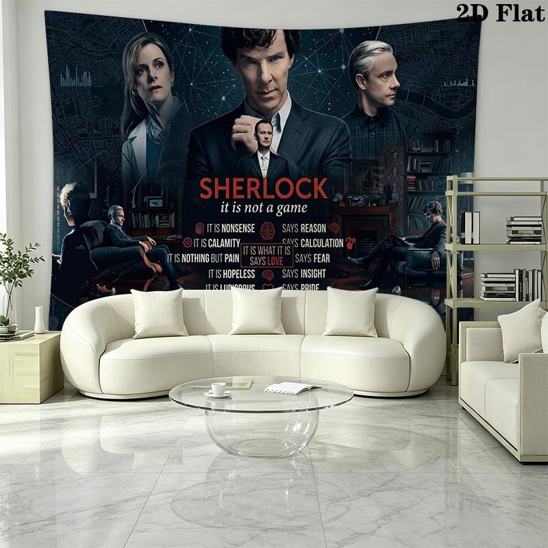 Tapisserie murale Sherlock Accroche murale esthétique Couverture en tissu imprimé Tapisseries décoratives pour chambre à coucher salon décoration intérieure