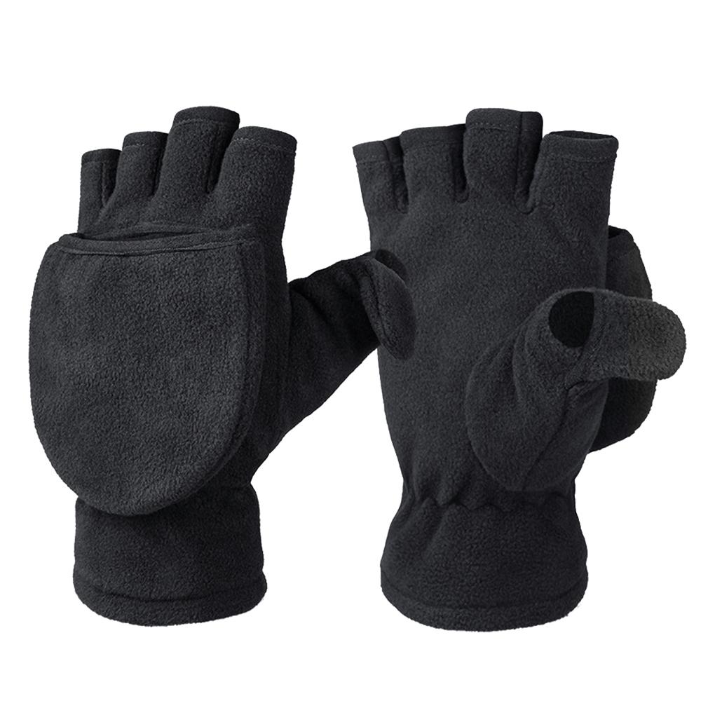 

Зимние теплые полуперчатки для улицы, термоперчатки из флиса, эластичный браслет для мужчин, женщин, детей, ветрозащитные варежки для езды на велосипеде l