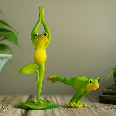 Ornements Grenouille de Yoga Maison Grenouille Enchanteuse Bureau Grenouille Créative Drôle Grenouille Solitaire Cadeau d'Anniversaire Unique pour Amis