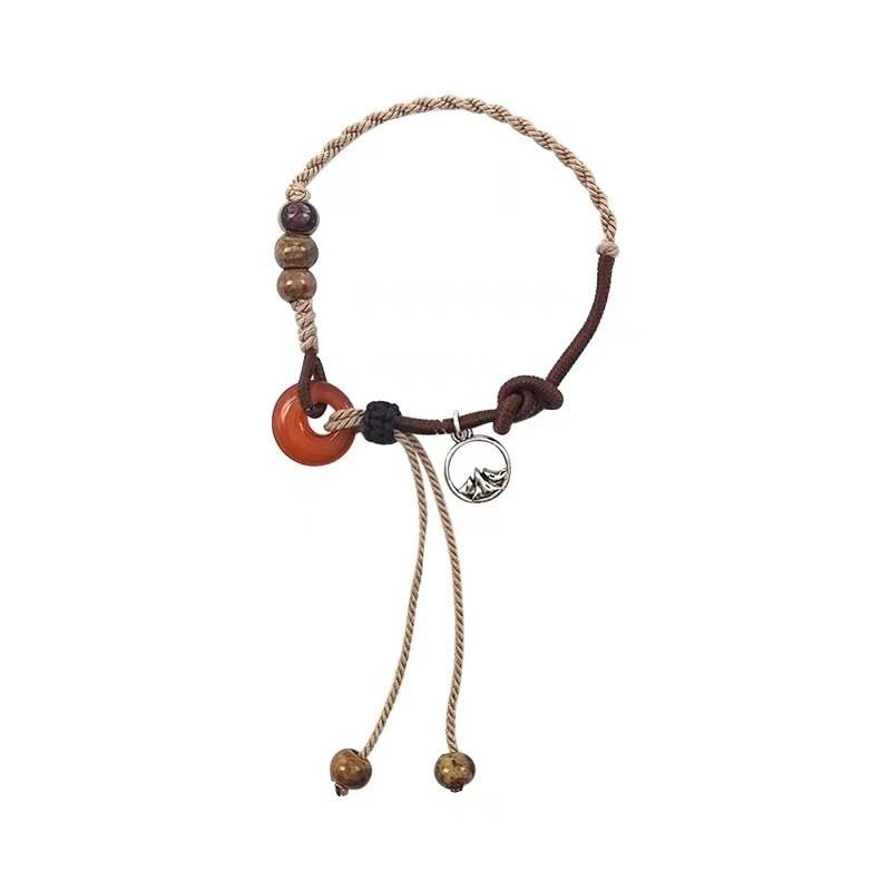 Distinctive Chinese Modern Amber Peace Knot Bracelet Handcrafted Women For
