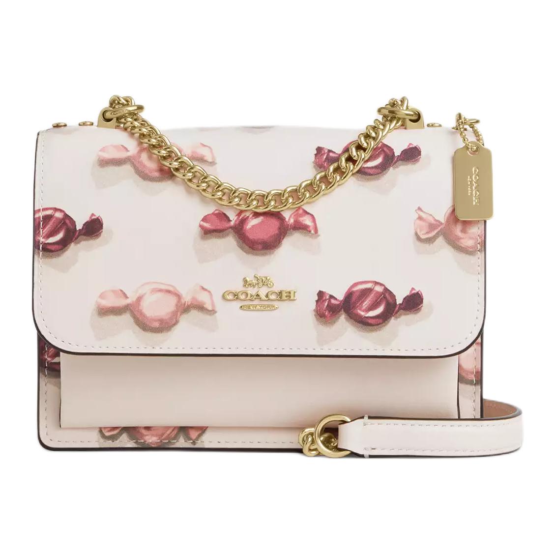 Coach Klare 18 Candy Print Convertible Handle Mini Crossbody Bag Women bags Chalk-White CDB09-IMQQ4 Basic Set (Bag+Dust Bag)