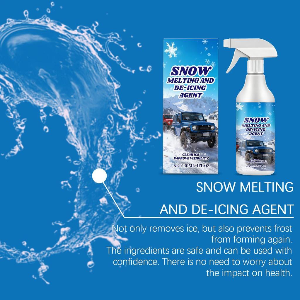 Windshield Deicer Spray 120ML Fast-Acting Glass Freeze Snow Remover Agent Car Windshield Defroster For SUV RV Sedan Truck