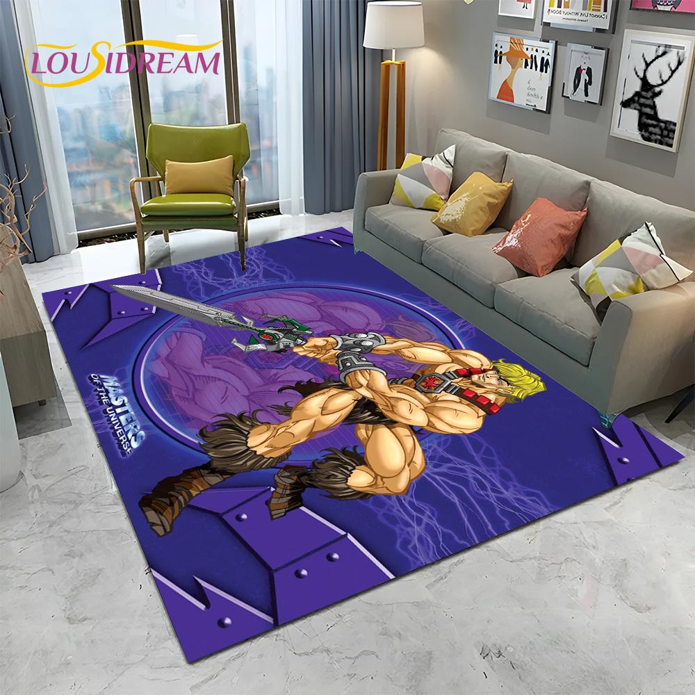 3D Retro Cartoon He Man Masters of Universe Carpet Rug for Home Living Room Bedroom Sofa Doormat Decor,kid Area Rug Non-slip Mat