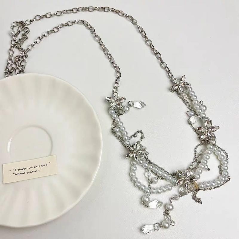 Glänzende Strassstern Pentagramm Taillenkette Für Frauen Bling Kristall Perlenkette Quaste Gürtel Körperkette Y2K Schmuck