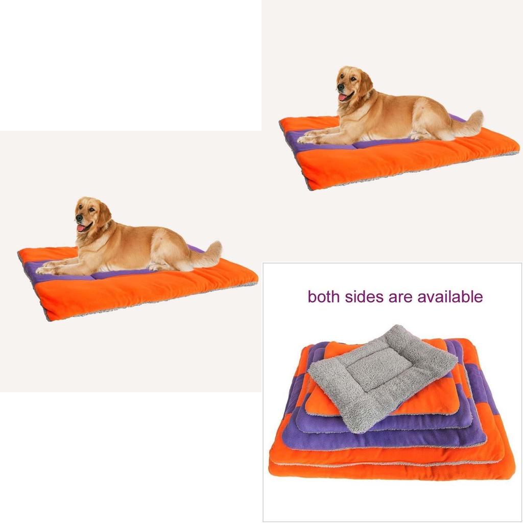 Pet Sleeping Pad With Flannel Cover And Pp Cotton Filling For Comfort And Warmth