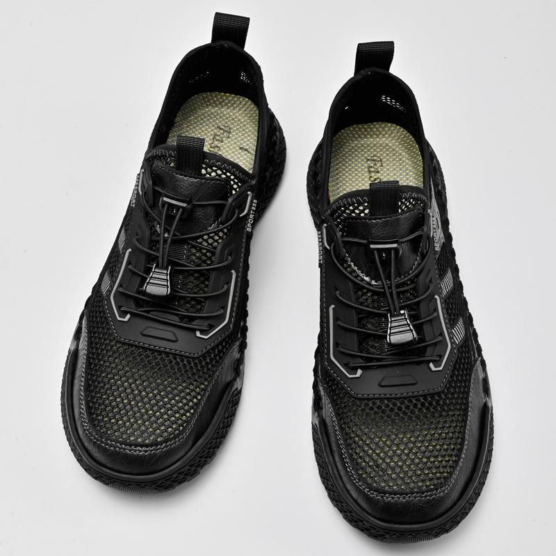Fashion Summer Outdoor Walking Sneakers Anti-collision Toe Male Treking Footwear Classic Casual Summer Shoes Men's Breathable Mesh Shoes