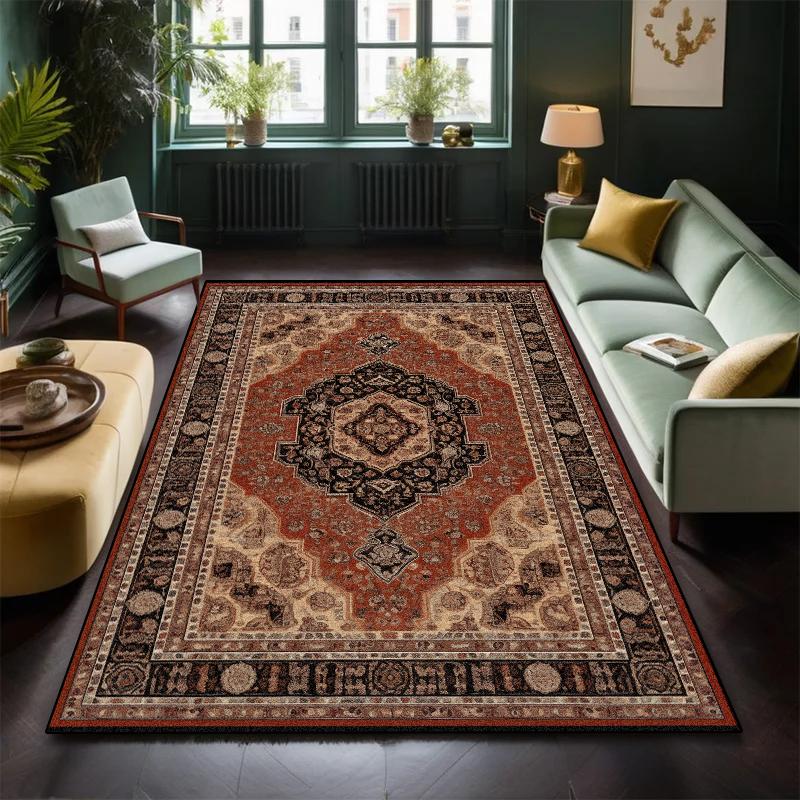 Vintage Persian Carpet Large Size Living Room Decoration Home Rug Fluffy Soft Bedroom Lounge Rugs Non-slip Washable Kitchen Mat