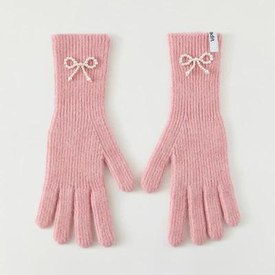 Adit Pearl Ribbon Gloves_pink